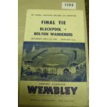 1953 FA Cup Final, Blackpool v Bolton, a programme from the game played on 02/05/1953, good clean