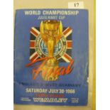 1966 World Cup, England v West Germany, a programme from the Final game played on 30/07/1966, sl