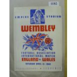 1940 England v Wales, a programme from the game played at Wembley on 13/04/1940, large format,