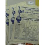 Tottenham Hotspur, a collection of a 100 programmes, mainly homes, but also includes a few away