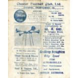 1931/32 Chester v Wigan Boro, a programme from Chester's 1st ever game in the Football League, and
