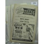 1952/53 Notts County, a collection of 13 home programmes, the staples have been cut out, but