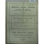 1938/39 Kingstonian v Metropolitan Police, a programme from the FA Cup game played on 05/10/1938 (