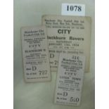 Manchester City, a collection of 2 home tickets, 1933/35 Blackburn (FAC), complete ticket, but in