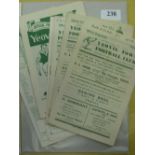 Yeovil Town, a collection of 11 home programmes in various condition, 1947/48 Bath City, 1948/49