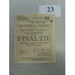 1928 FA Cup Final, Bolton v Portsmouth, a ticket from the game played at Wembley on 21/04/1928, in