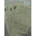 Huddersfield Town, a collection of 7 home programmes in various condition, 31/03/45 York City,