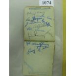 Autographs, a small book with many signatures from the early 1950's, to include Manchester Utd