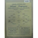 1941/42 Chelsea v Arsenal, a single sheet programme from the London War Lague game played on 10/03/