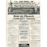 1934 FA Cup Final, Manchester City v Portsmouth, a News Chronicle Community Song Sheet from the game