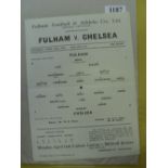 1940/41 Fulham v Chelsea, a single sheet programme from the game played on 12/04/1941.