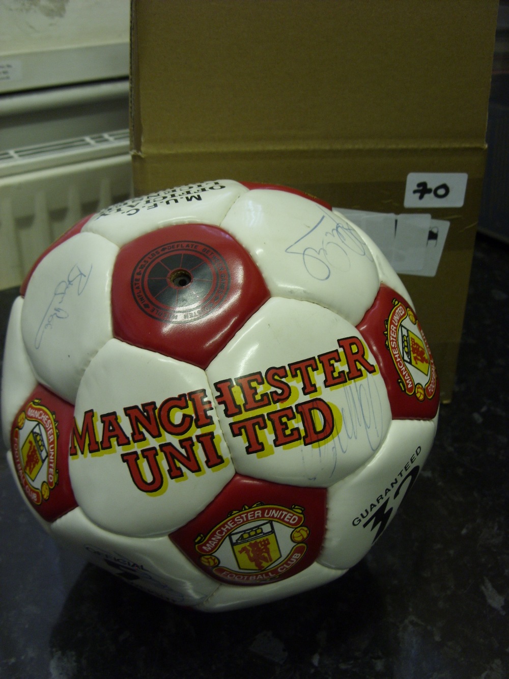 Manchester Utd, a modern football as officially licensed by the club, with over 15 signatures in