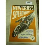 1936 Speedway, New Cross v Wimbledon, a programme from the meeting on 22/04/1936.