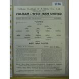 1939/40 Fulham v West Ham Utd, a single sheet programme from the game played on 27/05/1940, this was