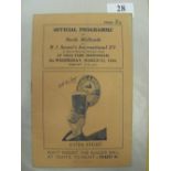 1933/34 At Aston Villa, a rare programme dated 21/03/1934, for a Rugby Union game, North Midland v