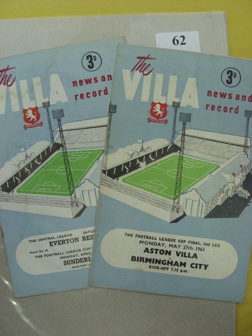 1963 Football League Cup Final, Aston Villa v Birmingham City, a programme from the game played on