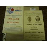 England v Scotland, a pair of programmes from games between the 'Auld Enemy' 10/10/1942 at