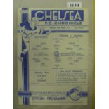 1940/41 Chelsea v Arsenal, a single sheet programme from the FL Regional Competition, played on 14/