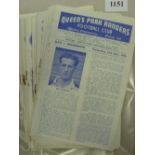 QPR, a collection of 25 home programmes from 1946/47 to 1954/55 including, 1946/47 (1)