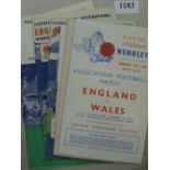 England, a collection of 6 home programmes, 27/02/43 Wales, 26/05/45 France, 05/11/47 Ireland (At