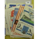 A collection of 35 football programmes, mainly from the early to mid 1950's in various condition, to