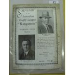 1934/34 Rugby League, a souvenir of the Australian Rugby League 'Kangaroos' World Tour of 1933/24,