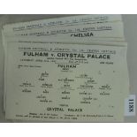 Fulham, a collection of 8 single sheet home programmes, 1941/42 Crystal Palace (Cup), Crystal