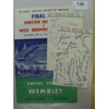 1954 FA Cup Final, Preston v WBA, a programme from the game played on 01/05/1954, also includes