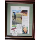 JACK NICKLAUS- GOLF Framed , signed article about the opening of the Nicklaus Course at Carden Park.