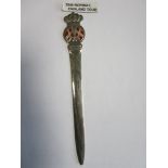 BERT WILLIAMS - NORWAY Miniature sword style letter opener presented to Bert Williams , England