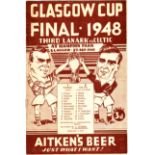 GLASGOW CUP FINAL 48 Official programme, Third Lanark v Celtic, 27/9/48, Glasgow Cup Final at