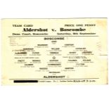 BOURNEMOUTH - ALDERSHOT 45 Single sheet programme, Boscombe v Aldershot, 8/9/45, pencil score,