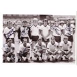 ENGLAND PHOTOS Two black and white England team groups, v Italy 6/6/85 in Mexico, signed by Francis,