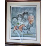 HORSE RACING Two framed items, "Grand National Legends" The Ultimate Aintree Challenge, which pits