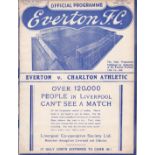 EVERTON- CHARLTON 1938 Everton home programme v Charlton, 16/4/1938, ex bound volume. Good