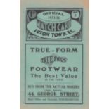 LUTON - CHARLTON 1933 Luton home programme v Charlton, 28/8/1933, Division 3 South, slight fold,