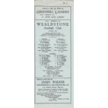 WEALDSTONE - BARNET 46 Wealdstone home programme v Barnet, 7/12/46, Athenian League, score,