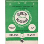 IRELAND - FRANCE F.O.B Northern Ireland home programme v France, 12/5/51, Festival of Britain,