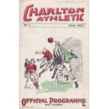 CHARLTON - MANCHESTER CITY 1937 Charlton home programme v Manchester City, 13/2/1937, Division 1.