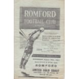 ROMFORD - GOLD COAST F.O.B Romford home programme v United Gold Coast Amateur FA (West Africa) XI,