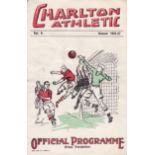 CHARLTON - MANCHESTER UNITED 1937 Charlton home programme, 13/3/1937 v Manchester United who were