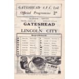 GATESHEAD - LINCOLN 47 Gateshead four page home programme v Lincoln City, 4/1/47, pencil score