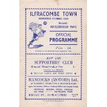 F.O.B ILFRACOMBE - MINEHEAD Ilfracombe Town programme v Minehead, Festival of Britain Cup. Slight