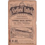 SHEF UTD- SHEF WED 1909 United home programme v Wednesday, 6/11/1909, League, ex bound volume, pages