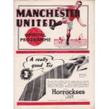 MANCHESTER UNITED - CHARLTON 1938 Manchester United home programme v Charlton, 8/10/1938, no staple,