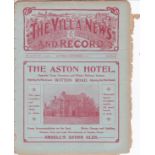 ASTON VILLA - ARSENAL 1911 Aston Villa home programme v Woolwich Arsenal, 9/9/1911, ex bound volume,