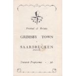 GRIMSBY- SAARBRUCKEN F.O.B Grimsby Town home programme v Saarbrucken, Festival of Britain, May 51,