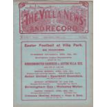 ASTON VILLA - SHEF UTD 1911 Aston Villa home programme v Sheffield United, 14/4/1911, ex bound