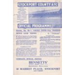 STOCKPORT-CARLISLE 46 Stockport County home programme v Carlisle United, 4/5/46, four page