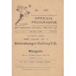 BETTESHANGER COLLIERY - MARGATE 49 Betteshanger Colliery home programme v Margate, 7/5/49, Kent